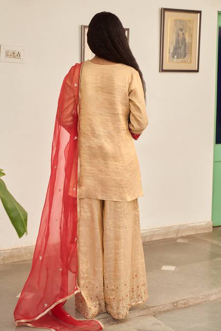 Apeksha Jain Label Jhilmil Embroidered Kurta Sharara Set 