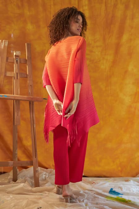 Tasuvure Chic Fringe Ombre Top & Pant Set 