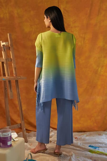 Tasuvure Chic Fringe Ombre Top & Pant Set 