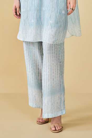 Grassroot By Anita Dongre Blue Bamboo, Linen Embroidery Round From The Mountain Hand Kurta And Pant Set Online at Aza Fashions Grassroot By Anita Dongre_Blue Bamboo, Linen Embroidery Round From The Mountain Hand Kurta And Pant Set_Online_at_Aza_Fashions