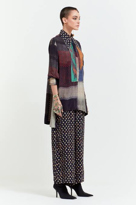 Buy Aseem Kapoor Multi Color Crepe Beads, Embroidery Collared Atri Yoke Shirt Online at Aza Fashions Buy_Aseem Kapoor_Multi Color Crepe Beads, Embroidery Collared Atri Yoke Shirt _Online_at_Aza_Fashions