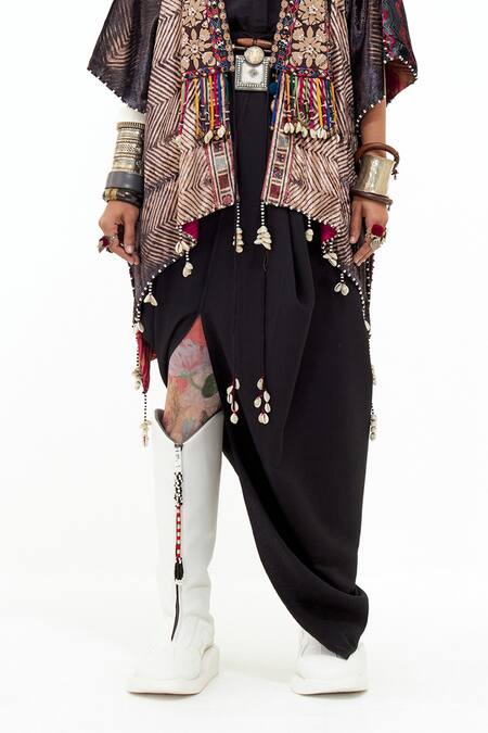 Buy Aseem Kapoor Multi Color Velvet, Crepe Beads Open Tribal Embroidered Veni Jacket Skirt Set Online at Aza Fashions Buy_Aseem Kapoor_Multi Color Velvet, Crepe Beads Open Tribal Embroidered Veni Jacket Skirt Set _Online_at_Aza_Fashions