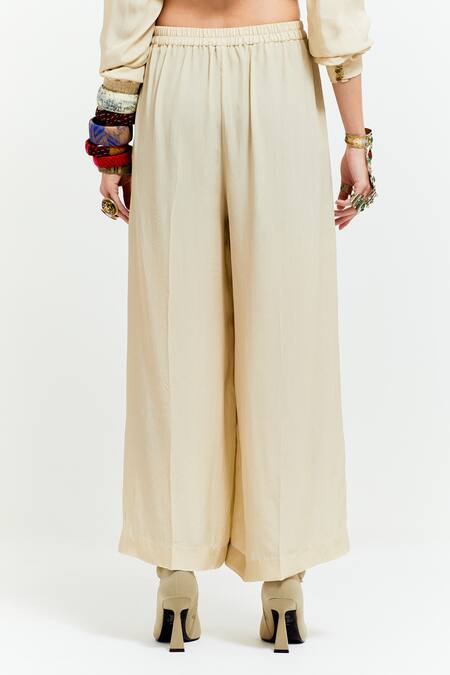 Buy Aseem Kapoor Beige , Zuri Boho Resham Thread Embroidered Gilet Flared Trouser Set Online at Aza Fashions Buy_Aseem Kapoor_Beige , Zuri Boho Resham Thread Embroidered Gilet Flared Trouser Set _Online_at_Aza_Fashions