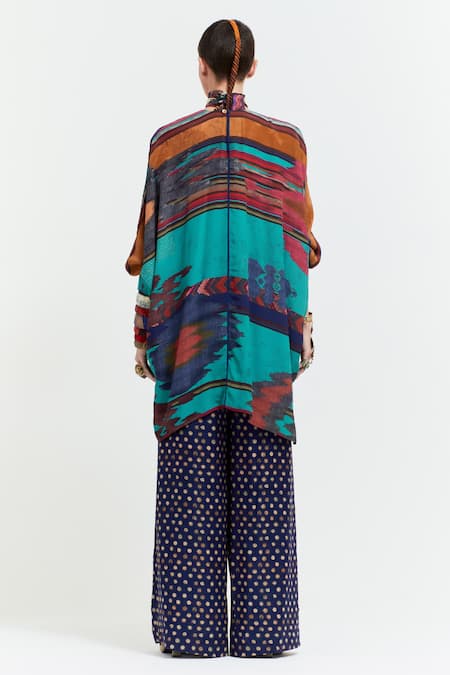 Shop Aseem Kapoor Multi Kuru Sequin Paisley Embroidered Yoke Trapeze Kurta With Flared Trouser at Aza Fashions Shop_Aseem Kapoor_Multi Kuru Sequin Paisley Embroidered Yoke Trapeze Kurta With Flared Trouser _at_Aza_Fashions