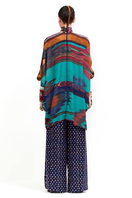 Aseem Kapoor Multi Kuru Sequin Paisley Embroidered Yoke Trapeze Kurta With Flared Trouser Online at Aza Fashions Aseem Kapoor_Multi Kuru Sequin Paisley Embroidered Yoke Trapeze Kurta With Flared Trouser _Online_at_Aza_Fashions