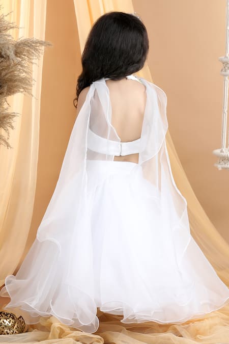 The Little Celebs Embroidered Blouse Lehenga Set 