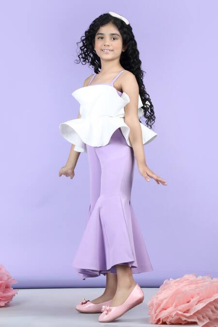 The Little Celebs_Purple Crepe Sleeveless Flared Jumpsuit _Online_at_Aza_Fashions
