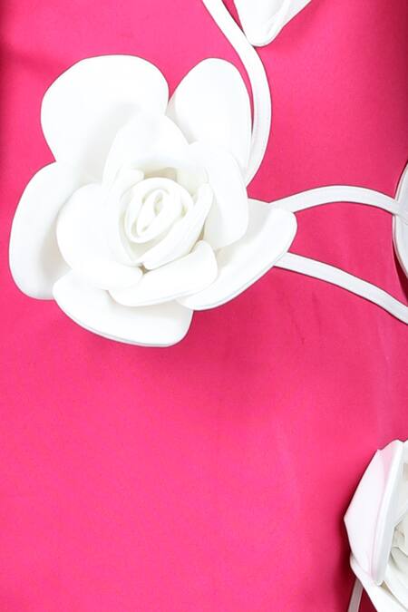 The Little Celebs_Pink Crepe Embroidery Embellished Sleeveless Dress _at_Aza_Fashions