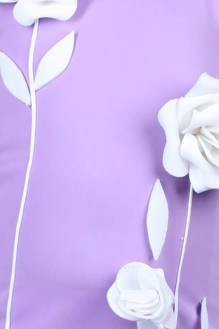 Buy_The Little Celebs_Purple Crepe Fabric Flowers Sleeveless Embellished Dress _Online_at_Aza_Fashions