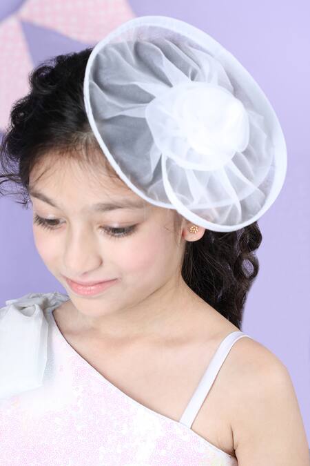 Shop_The Little Celebs_White Net, Crepe Sequins Embroidered Jumpsuit With Detachable Skirt 