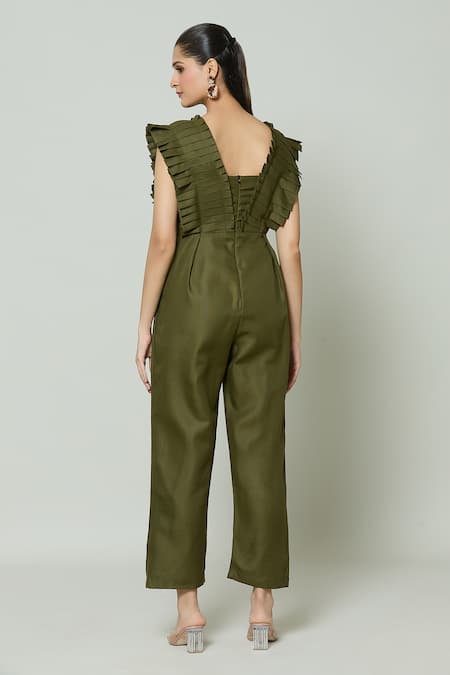 Naintara Bajaj Palm Spring Pleat Detailed Jumpsuit 