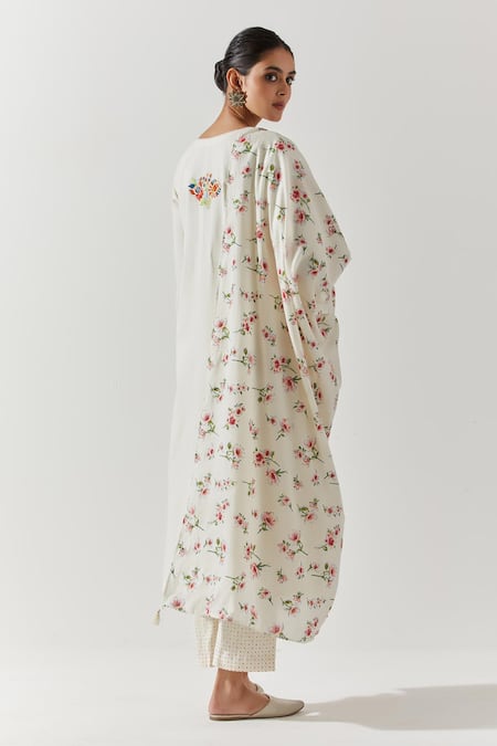 Label Earthen Floral Embroidered Kurta Pant Set 