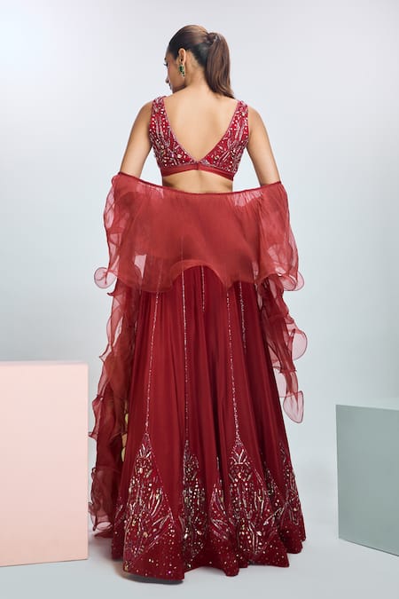 Nirmooha Hand Embroidered Lehenga Set 