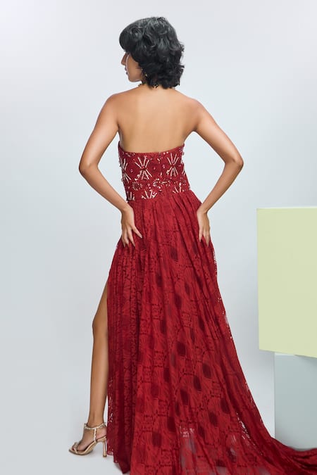 Nirmooha Hand Embroidered Trail Gown 