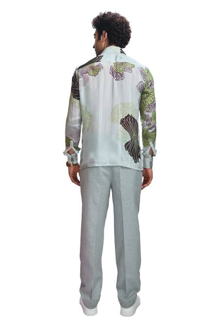 Buy_Nirmooha_Grey Linen Straight Fit Pant _Online_at_Aza_Fashions