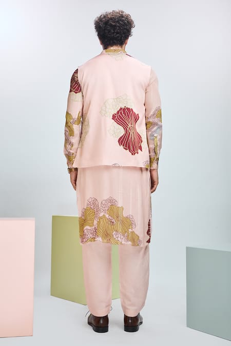 Nirmooha Floral Print Bundi Kurta Set 