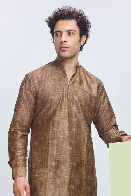 Buy Nirmooha Brown Linen Sequins, Beads Hand Embroidered Bundi Kurta Set Online at Aza Fashions Buy_Nirmooha_Brown Linen Sequins, Beads Hand Embroidered Bundi Kurta Set _Online_at_Aza_Fashions