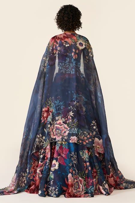 Varun Bahl Sequin & Bead Embroidered Printed Lehenga Set 