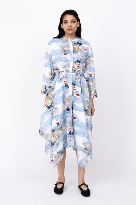 Leh Studios Abstract Canvas Print Hanker Shirt Dress 