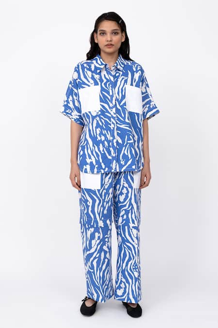 Leh Studios Wave Print Pleated Day Pant 