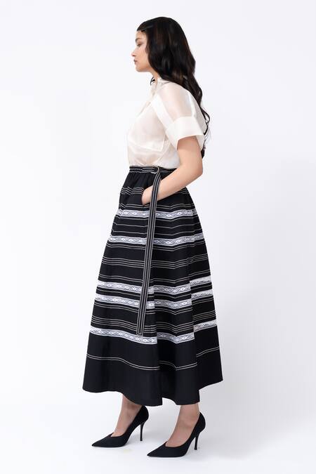 Buy_Leh Studios_Off White Silk, Cotton Collared Solid Dress_Online_at_Aza_Fashions