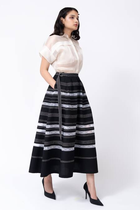 Shop_Leh Studios_Off White Silk, Cotton Collared Solid Dress_Online_at_Aza_Fashions