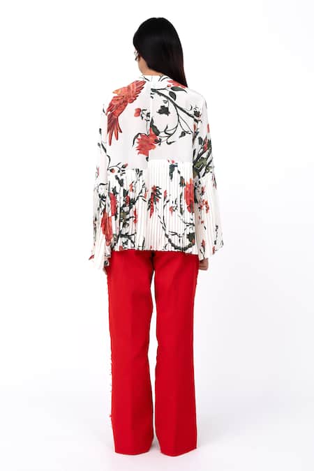 Shop Leh Studios Multi Color Cotton Round Neck Floral Chints Print Top at Aza Fashions Shop_Leh Studios_Multi Color Cotton Round Neck Floral Chints Print Top _at_Aza_Fashions