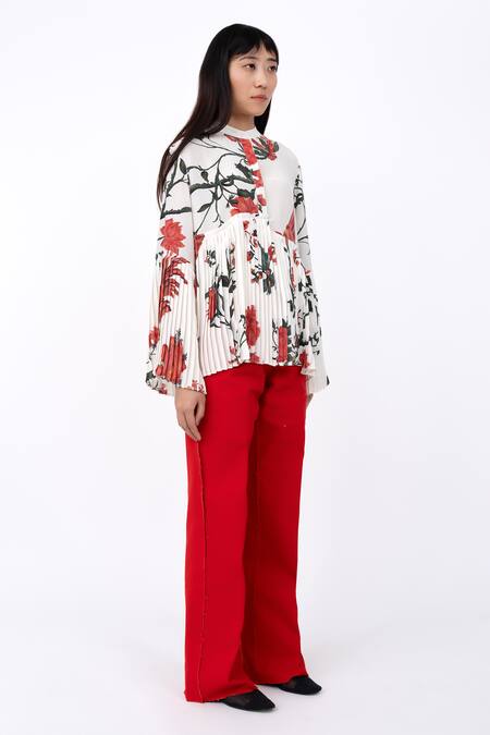 Leh Studios Multi Color Cotton Round Neck Floral Chints Print Top at Aza Fashions Leh Studios_Multi Color Cotton Round Neck Floral Chints Print Top _at_Aza_Fashions