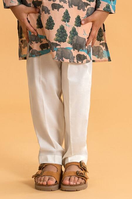 Buy Ankid Pink Cotton Printed Rhinoceros Kurta And Pyjama Set Online at Aza Fashions Buy_Ankid_Pink Cotton Printed Rhinoceros Kurta And Pyjama Set_Online_at_Aza_Fashions