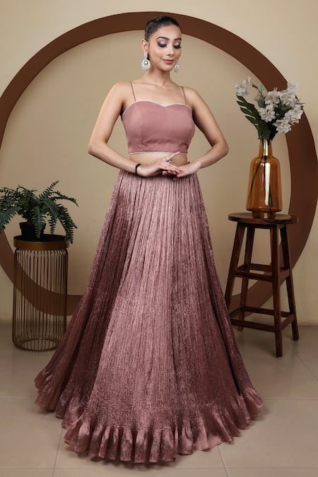 Lasha Pink Crepe, Organza Sequins, Beads, Cut Work, Floral Hand Jacket Lehenga Set at Aza Fashions Lasha_Pink Crepe, Organza Sequins, Beads, Cut Work, Floral Hand Jacket Lehenga Set _at_Aza_Fashions
