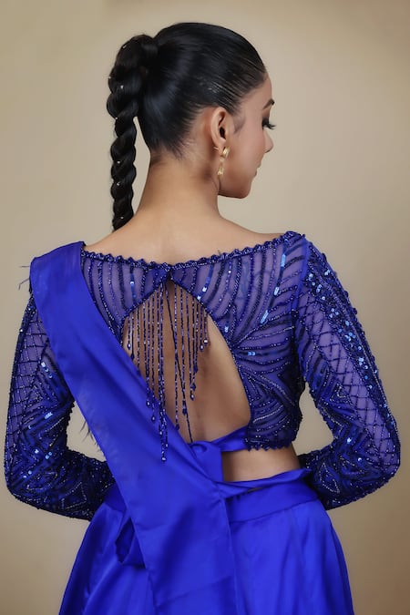 Lasha Ruffle Lehenga With Embroidered Blouse Set 