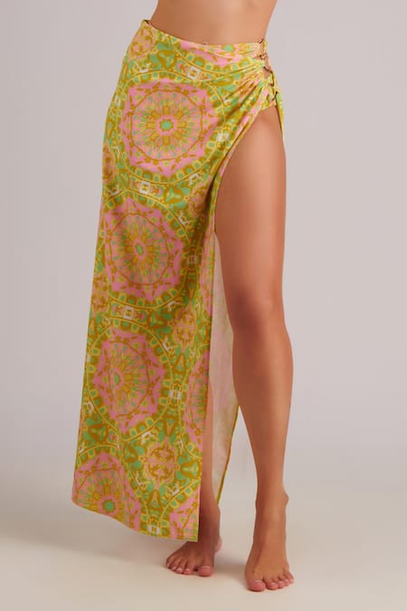 Buy Kai Resortwear Yellow Polyester, Spandex Halter Neck Tropical Floral Printed Bikini Set Online at Aza Fashions Buy_Kai Resortwear_Yellow Polyester, Spandex Halter Neck Tropical Floral Printed Bikini Set _Online_at_Aza_Fashions