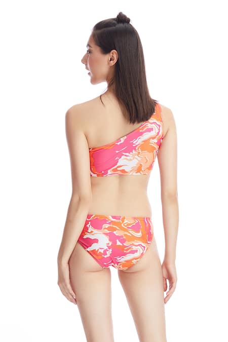 Kai Resortwear Sorbet Print One Shoulder Bikini Set 