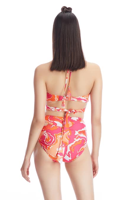 Kai Resortwear Sorbet Print Halter Neck Ringlet Bikini Set 