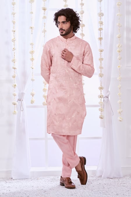 Taroob Bird Chikankari Embroidered Kurta Set 