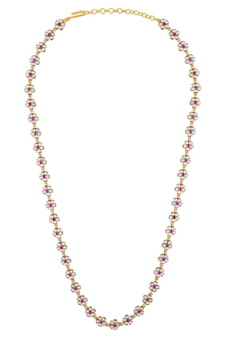 Tribe Amrapali Hetvi Stone Studded Floral Necklace 