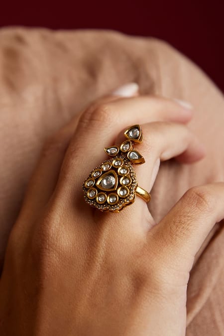 Tribe Amrapali Tavisha Stone Studded Ring 