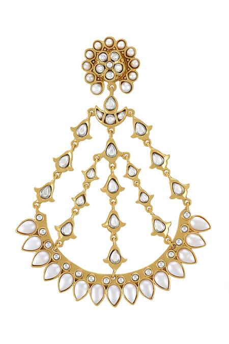 Tribe Amrapali_Gold Plated Stones Revathi Embellished Earrings _Online_at_Aza_Fashions