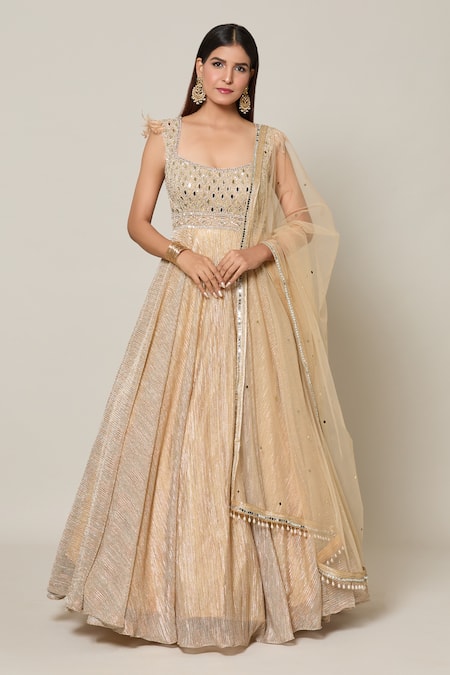 Samyukta Singhania Persian Mirror & Sequin Embellished Gown With Dupatta 