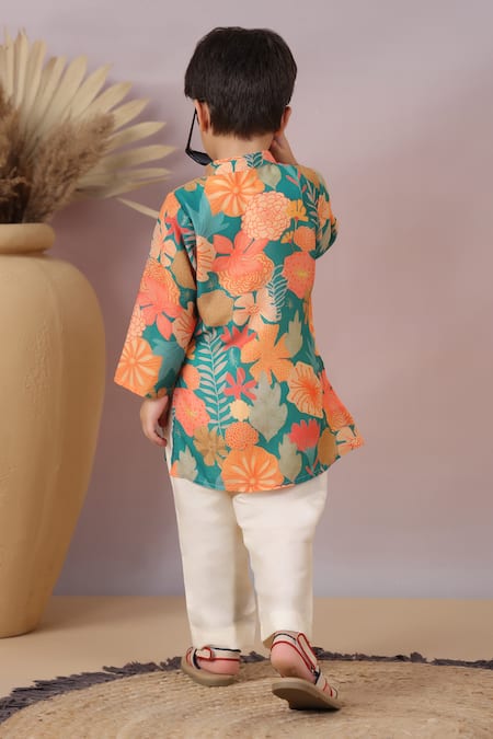 Casa Ninos Floral Print Kurta & Pyjama Set 