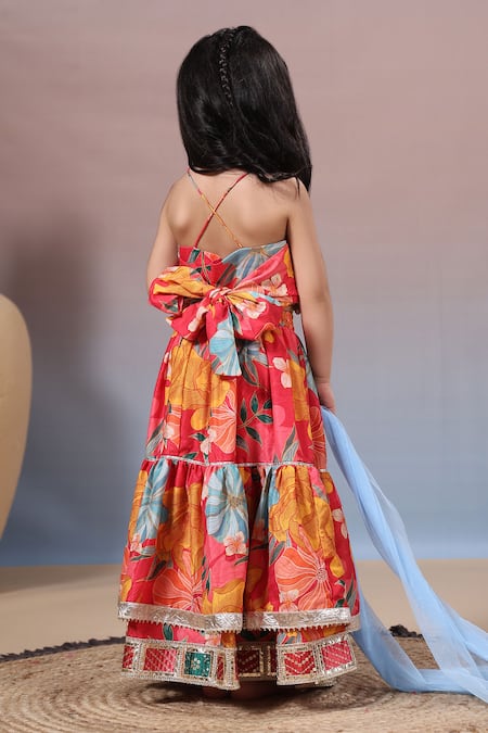 Casa Ninos Printed Layered Lehenga Set 