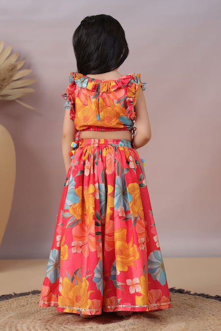 Casa Ninos Floral Print Lehenga Set 