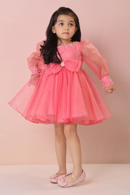 Casa Ninos Organza Pearl Embroidered Dress 