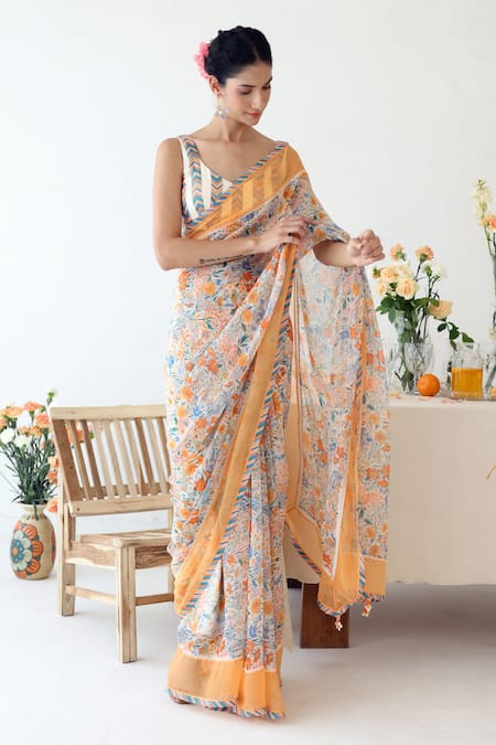 Baise Gaba Reveree Floral Print Saree 