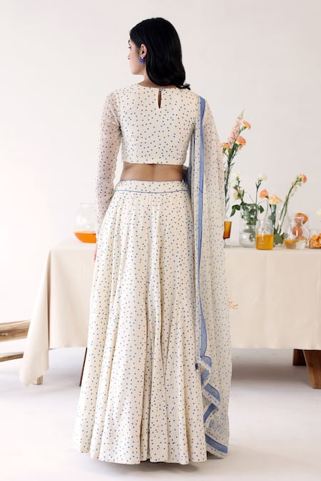 Baise Gaba Petal Polka Dot Print Lehenga Set 