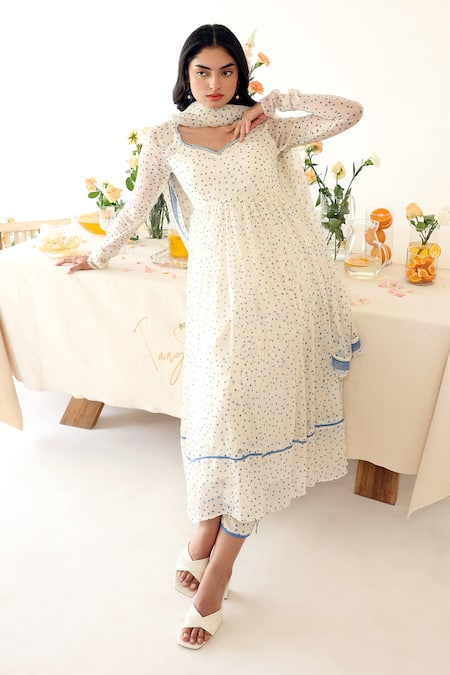 Baise Gaba Boondie Polka Dot Print Anarkali 