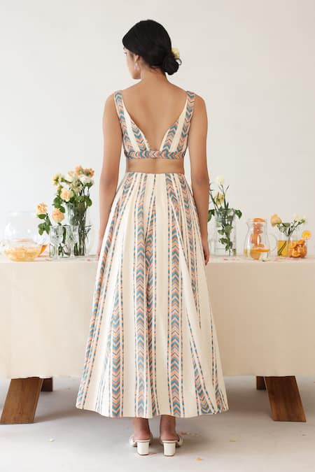 Shop_Baise Gaba_Off White Rayon Spectrum _at_Aza_Fashions