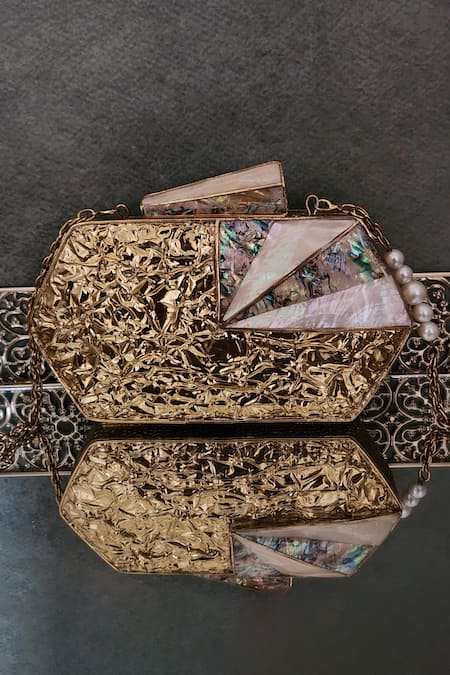 Shop Adwita Bags & Jewels Multi Color Embroidery The Henna Mother Of Pearl Embellished Bag at Aza Fashions Shop_Adwita Bags & Jewels_Multi Color Embroidery The Henna Mother Of Pearl Embellished Bag _at_Aza_Fashions