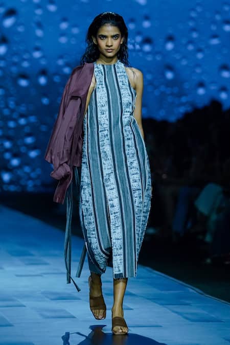 Diksha Khanna Denim Distress Pattern Dress 