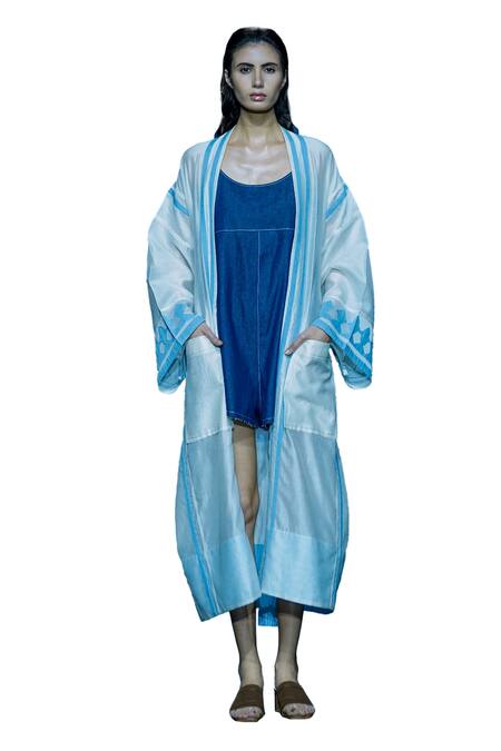 Buy Diksha Khanna Blue Denim Round Neck Romper Online at Aza Fashions Buy_Diksha Khanna_Blue Denim Round Neck Romper _Online_at_Aza_Fashions